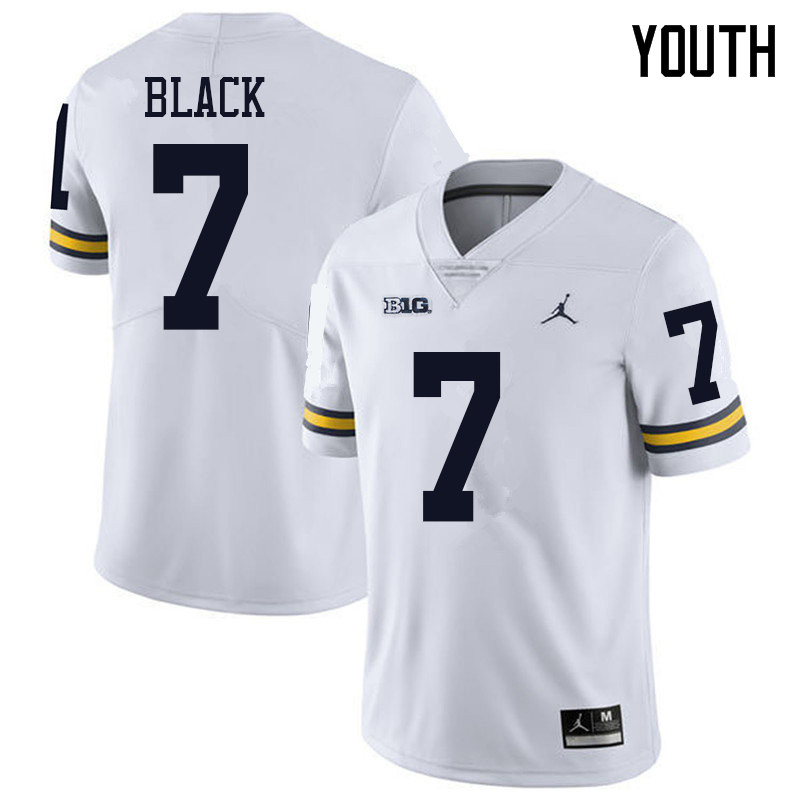 Jordan Brand Youth #7 Tarik Black Michigan Wolverines College Football Jerseys Sale-White